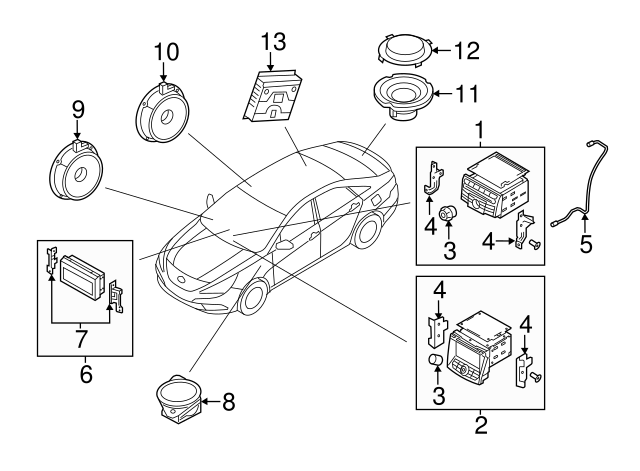 2013 Hyundai Sonata Speaker Size
