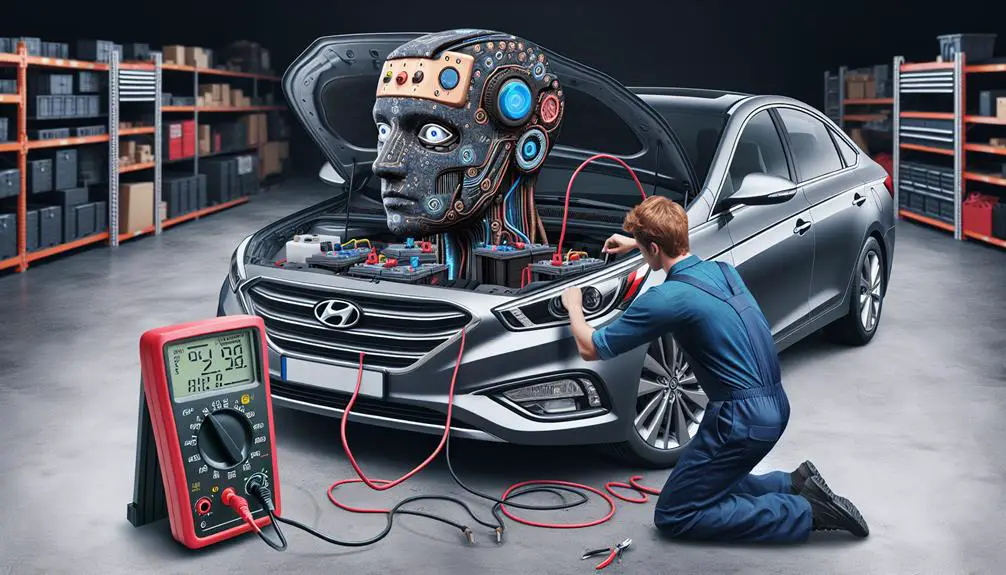 inspecting the car s battery