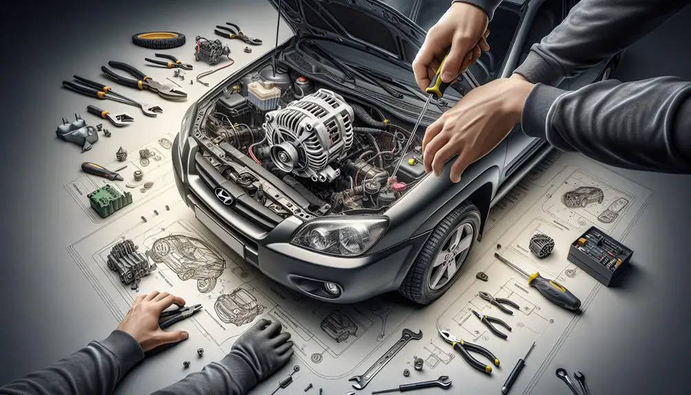 replace alternator in tucson