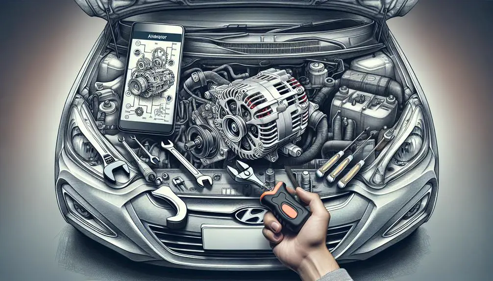replacing alternator in hyundai