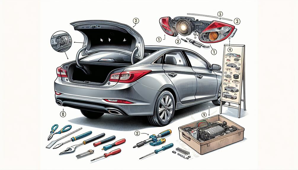 How to Replace Hyundai Sonata Tail Light Assembly Hyundai Maintenance