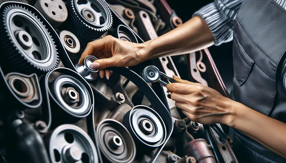 inspecting engine belt components