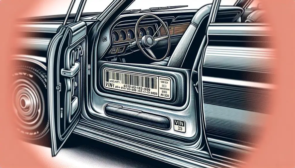 vehicle information on door